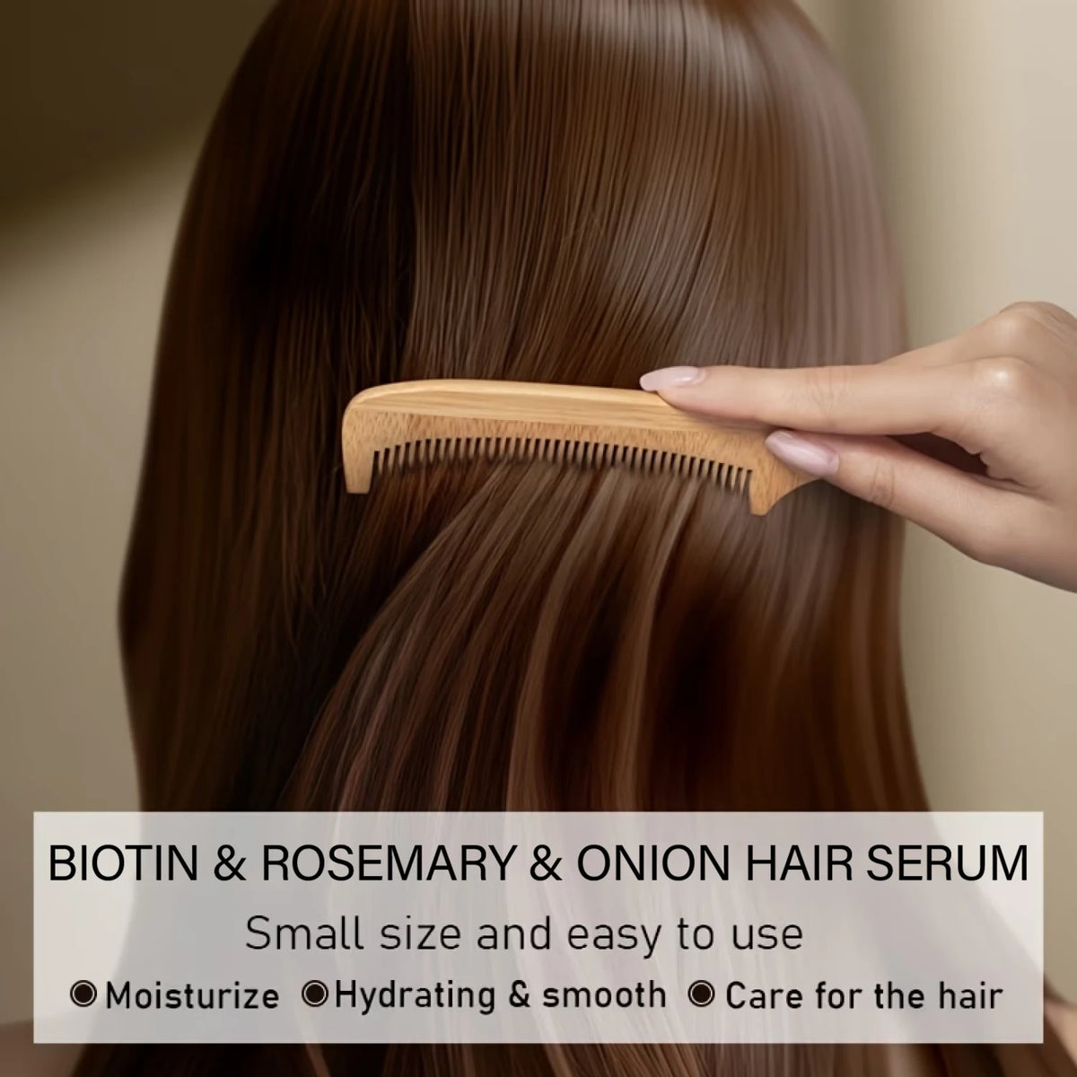 Sérum capillaire à la biotine, au romarin et à l'oignon, traitement lissant et souple pour tous types de cheveux, sérum nourrissant pour la croissance des cheveux