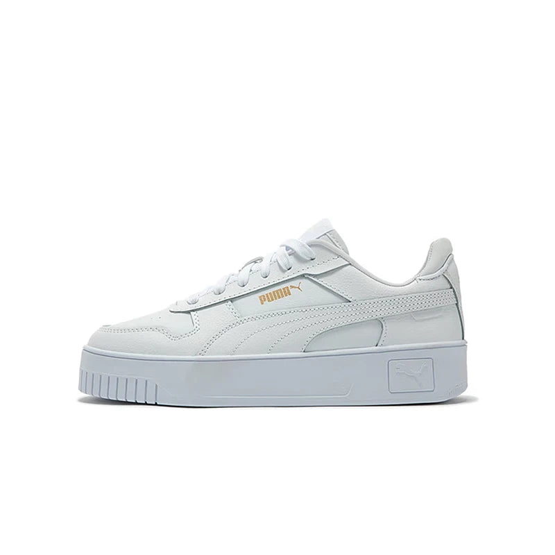 Puma Carina Street : baskets basses confortables, minimalistes, de haute qualité, durables et antidérapantes pour femmes – Blanc 389390-01