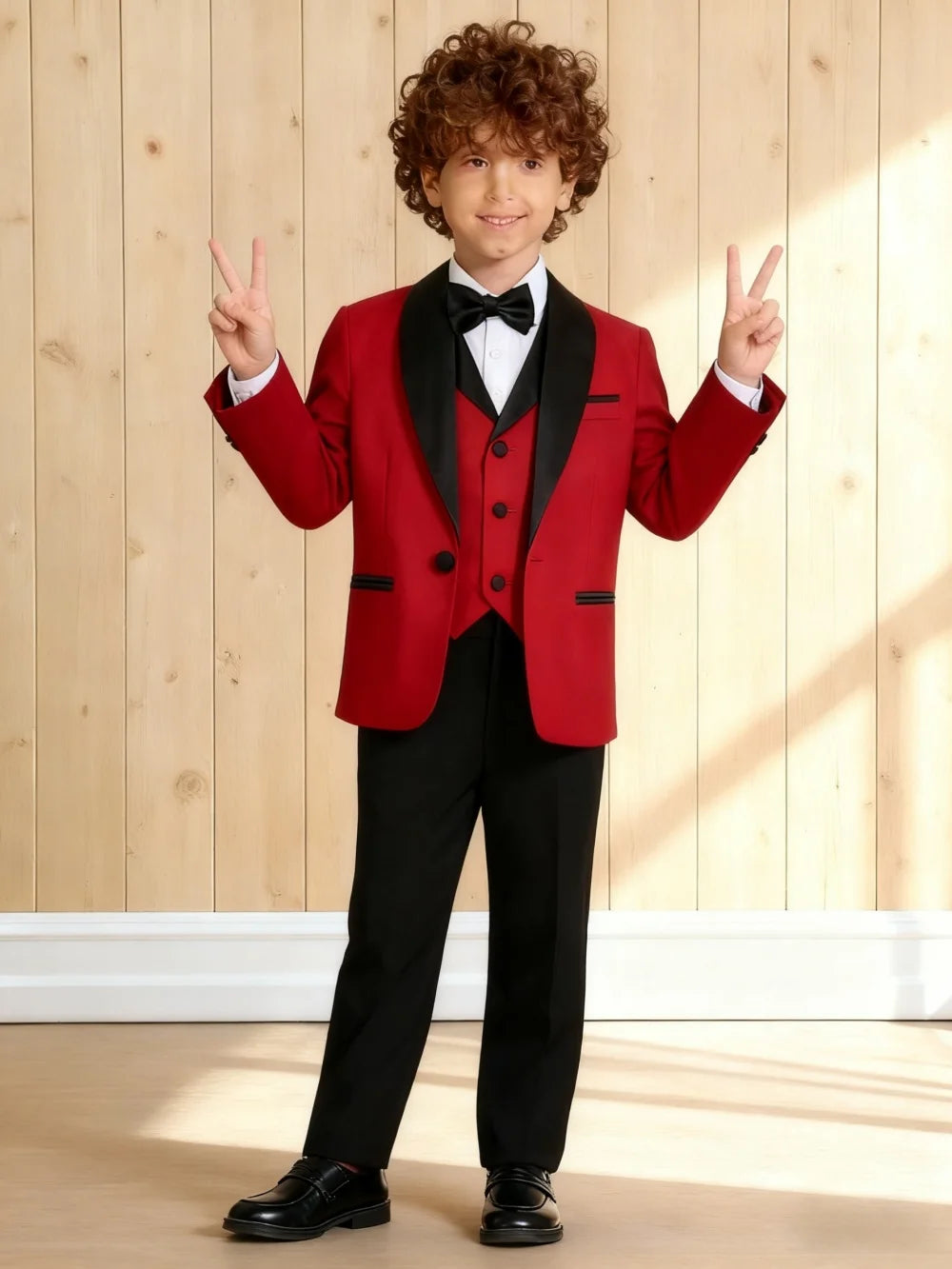 Vente chaude élégant vert émeraude garçons costume formel ensemble 3-14 ans 4 pièces enfants mariage smoking Blazer gilet pantalon nœud papillon