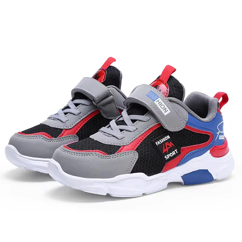 Baskets en maille respirante pour enfants, chaussures de sport décontractées pour enfants, chaussures de course d'école pour garçons et filles, crochet et boucle pour enfants, été