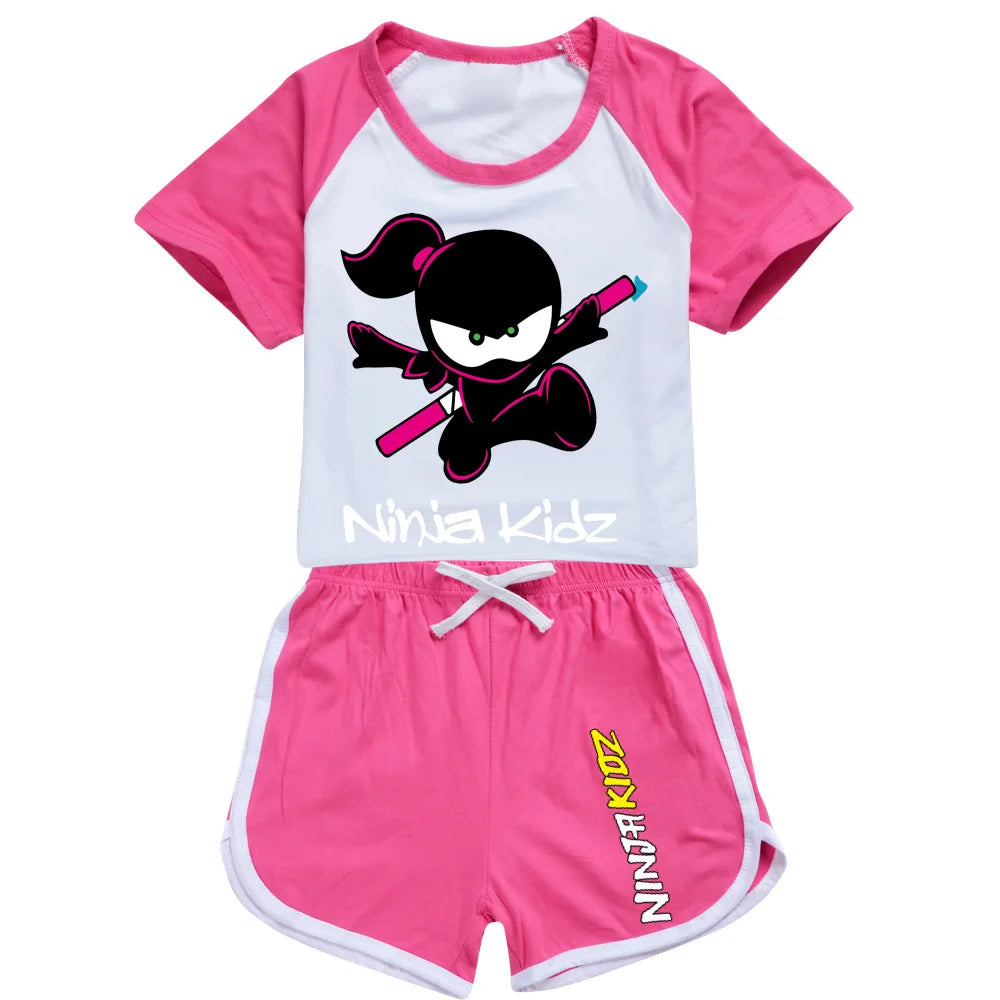 Ninja Kidz enfants vêtements coton Sport survêtements T-shirts sweat costume dessin animé motif ensemble adolescent bébé garçons filles vêtements
