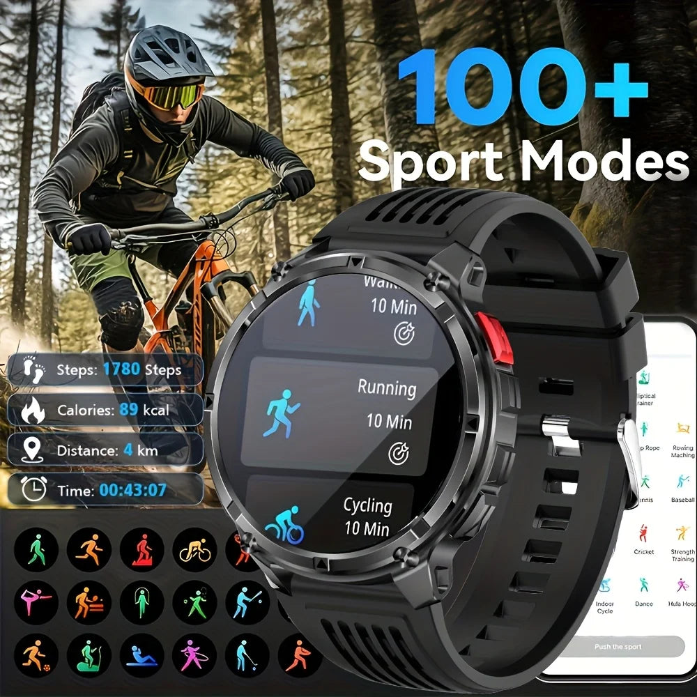 Nouvelle montre connectée T-REX3 Ultra avec batterie 1100mAh, étanche 10ATM, GPS, boussole, lampe de poche, écran AMOLED HD de 1,7 pouces, appels, montre connectée sport pour hommes