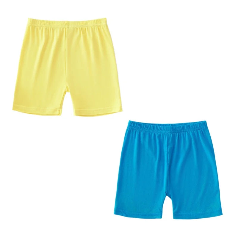 Leggings d'été pour enfants, 2 pièces, shorts de sécurité en coton pour filles, shorts de plage de couleur unie, adaptés aux enfants âgés de 2 à 12 ans