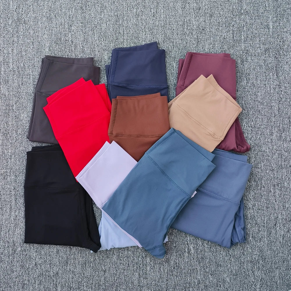 Legging de Yoga taille haute pour femmes, couleur unie, grande taille, pantalon de Sport, entraînement complet, jogging25, poche interne athlétique douce, 2.0