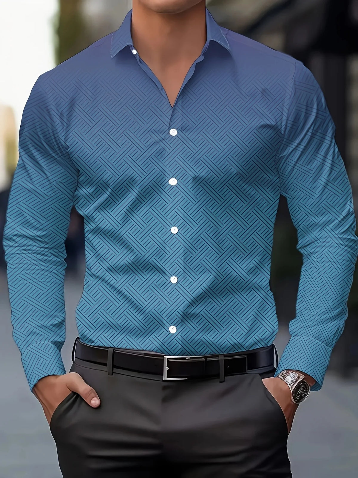 Costume chemise rose noir blanc décontracté extérieur couleur unie rayé confortable doux revers hommes hauts bureau grande taille 2024