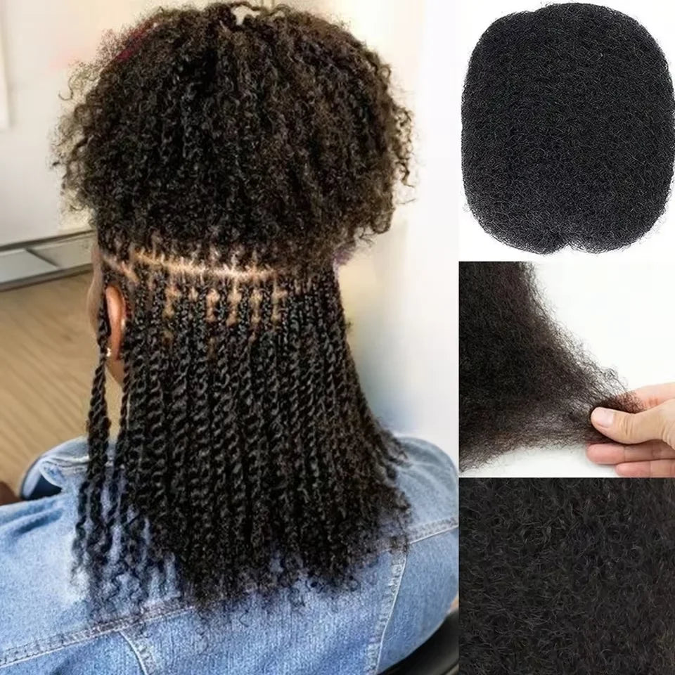 Cheveux humains bouclés afro en vrac pour tressage QVR Remy, sans fixation, doux et légers, parfaits pour les tresses et les torsades