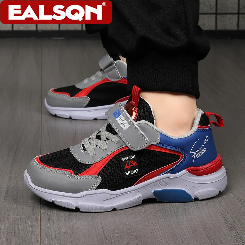 Chaussures de sport pour enfants pour garçons, chaussures de sport décontractées respirantes en maille à la mode baskets de course légères pour étudiants