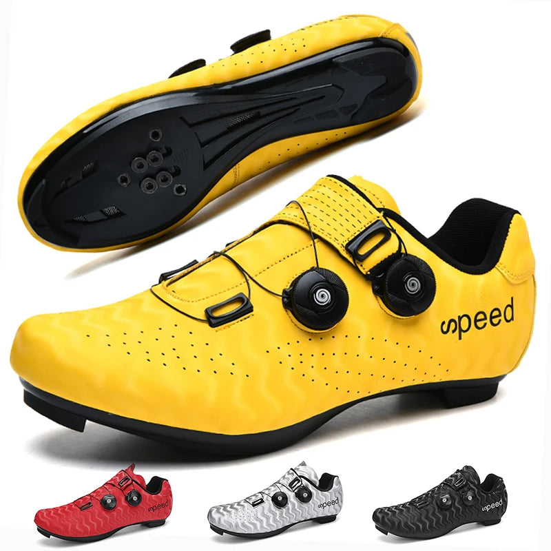 Chaussures de cyclisme professionnelles pour hommes et femmes, chaussures de compétition de cyclisme sur route, respirantes, l'offre elles dures, booster, verrouillage, éventuelles D
