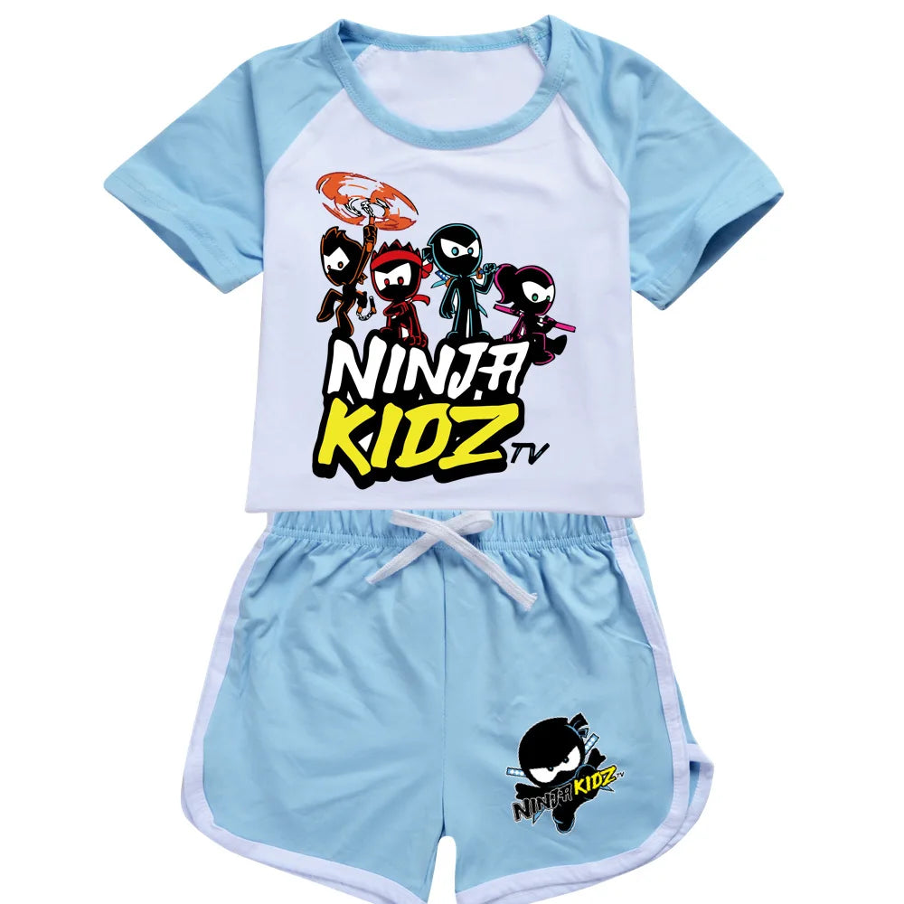 Ninja Kidz enfants vêtements coton Sport survêtements T-shirts sweat costume dessin animé motif ensemble adolescent bébé garçons filles vêtements