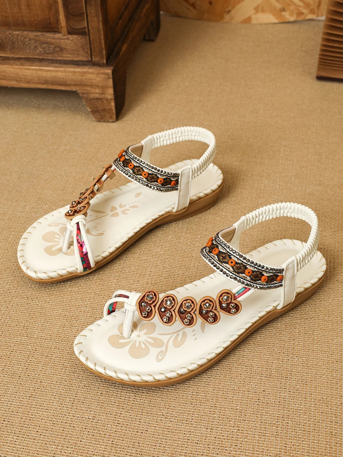 Sandales pour femmes sandales bohème en plein air semelle souple sandales de plage plate-forme légère femmes chaussures décontractées plat grande taille sandale