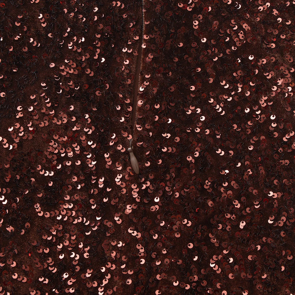 Oligai nouvelles robes de soirée élégantes femmes marron Maxi bretelles Corset robe à paillettes velours moulante longue robe de bal d'anniversaire blanche
