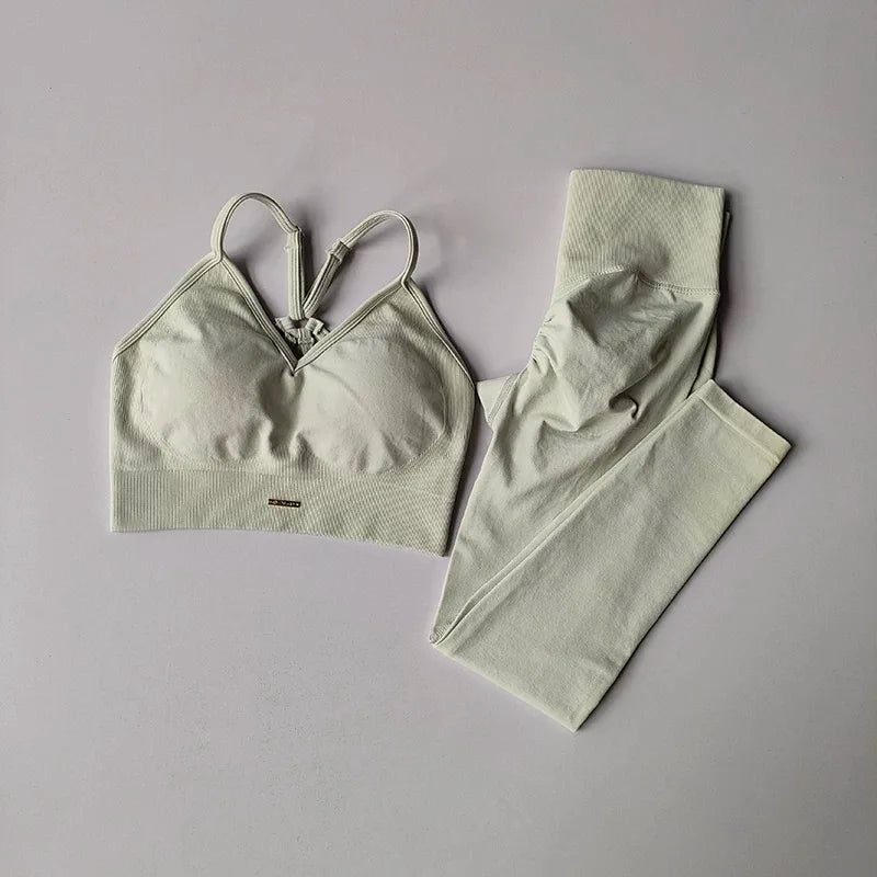 Combinaison de sport pour femme Peach à taille haute et effet push-up, résistante aux chocs, pour le yoga, la course et le style