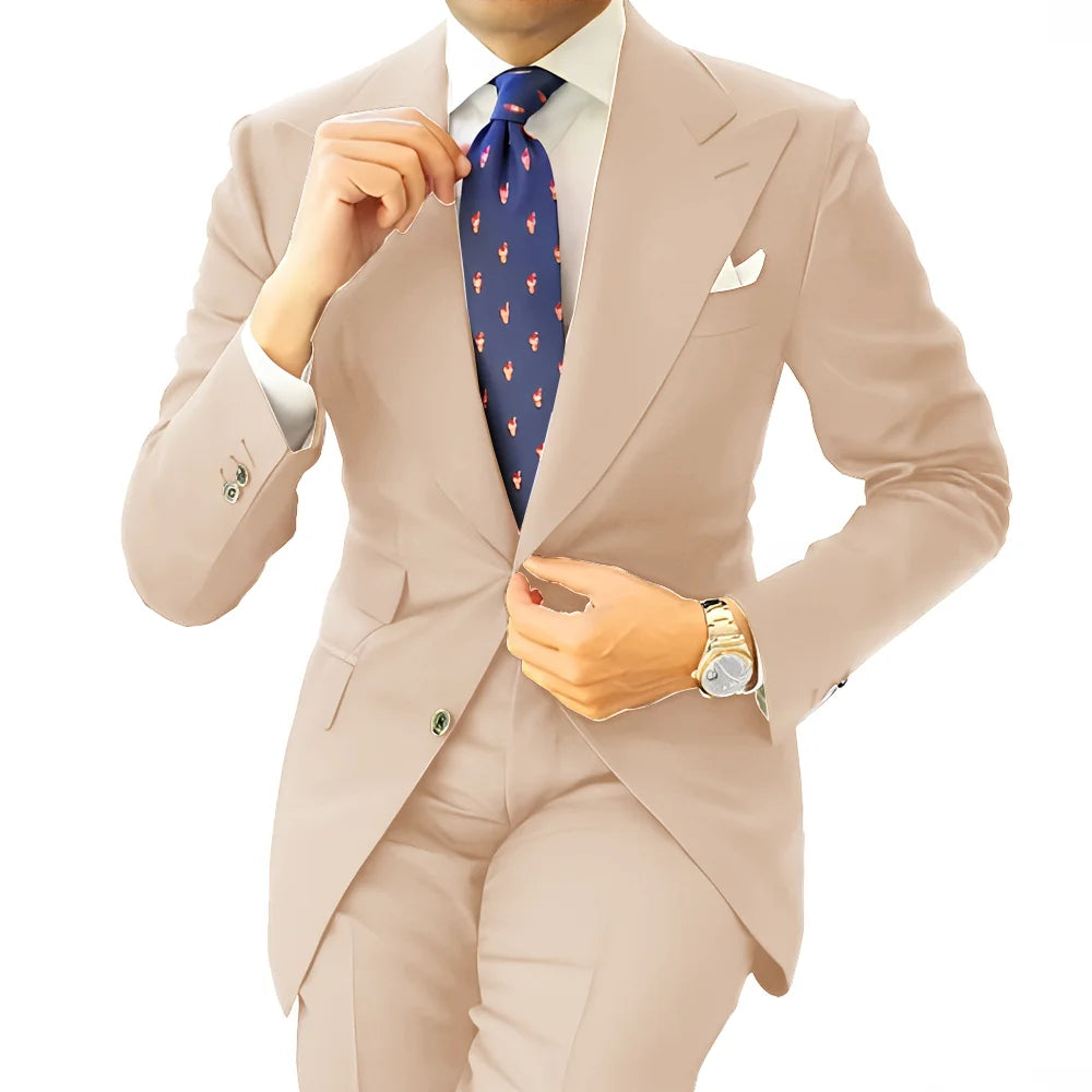 Costume formel pour hommes, vêtements de travail longs pour le bureau, veste de smoking pour marié, pantalon, costume sur mesure, Blazer gris foncé, XS-5XL
