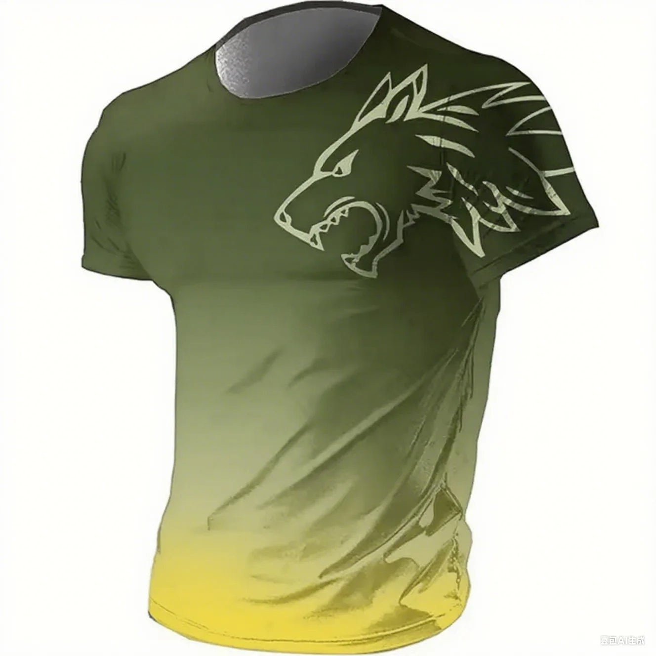 T-shirts pour hommes fitness vêtements de sport 2024 été Vintage hommes 3d imprimé séchage rapide dégradé T-shirt Animal loup à manches courtes