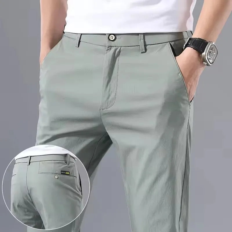 2025 printemps automne mince mince hommes pantalons décontractés classique affaires coton Stretch Golf pantalon mode coréenne mâle vêtements pantalons