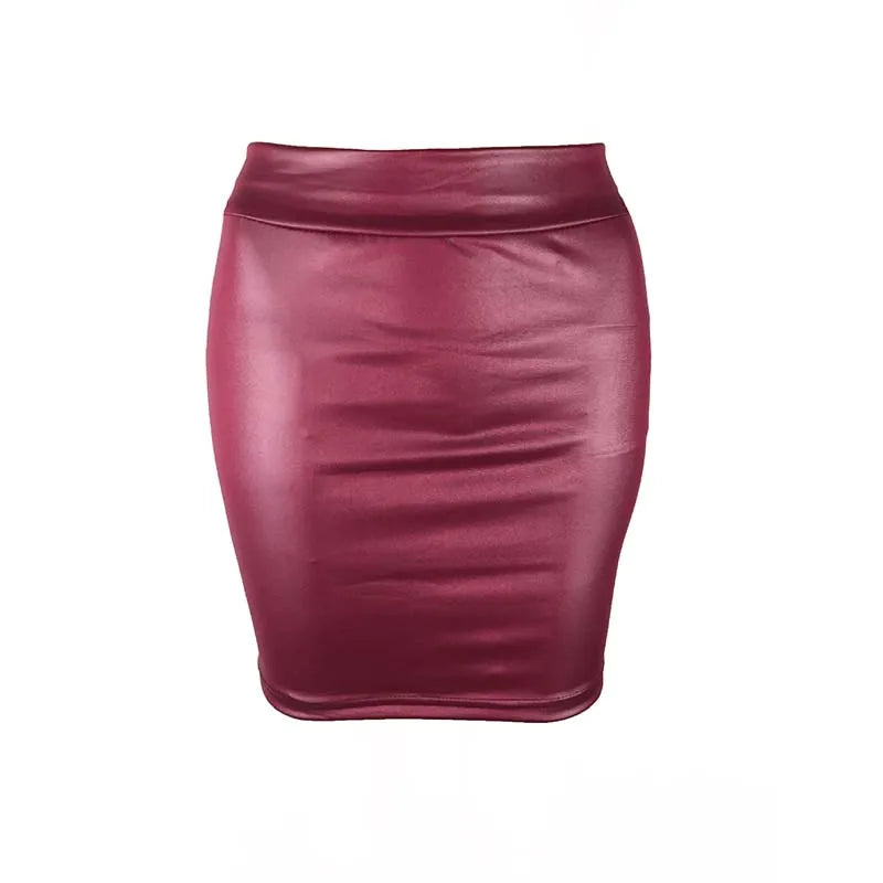 Mini jupe crayon en simili cuir noir, Slim, taille haute, Sexy, mode coréenne, jupes courtes pour femmes, vente en gros, été doux