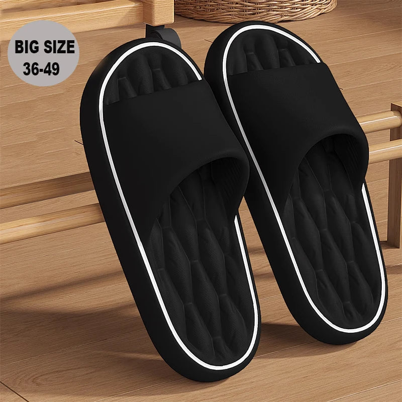 Pantoufles d'été de grande taille pour hommes, sandales légères pour la maison et la salle de bain, antidérapantes, semelle souple en EVA, chaussures de plage pour couple