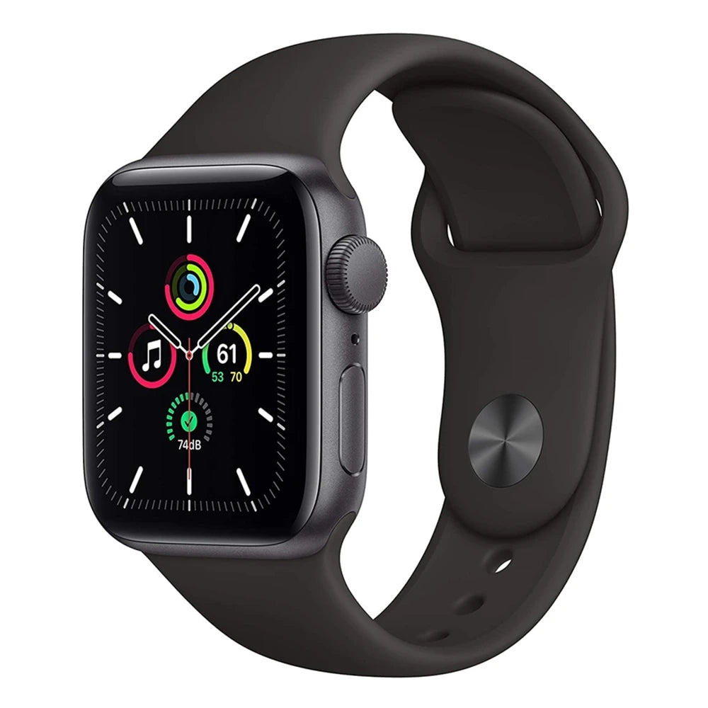 Apple Watch SE Boîtier en aluminium avec bracelet sport, montre intelligente iOS, 40mm, 44mm, renouvelé