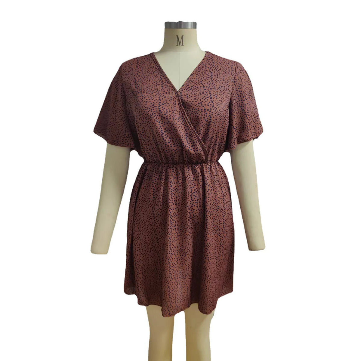 Robe ample décontractée pour femmes, nouvelle collection printemps et été 2024, col en v, manches courtes, Europe et états-unis