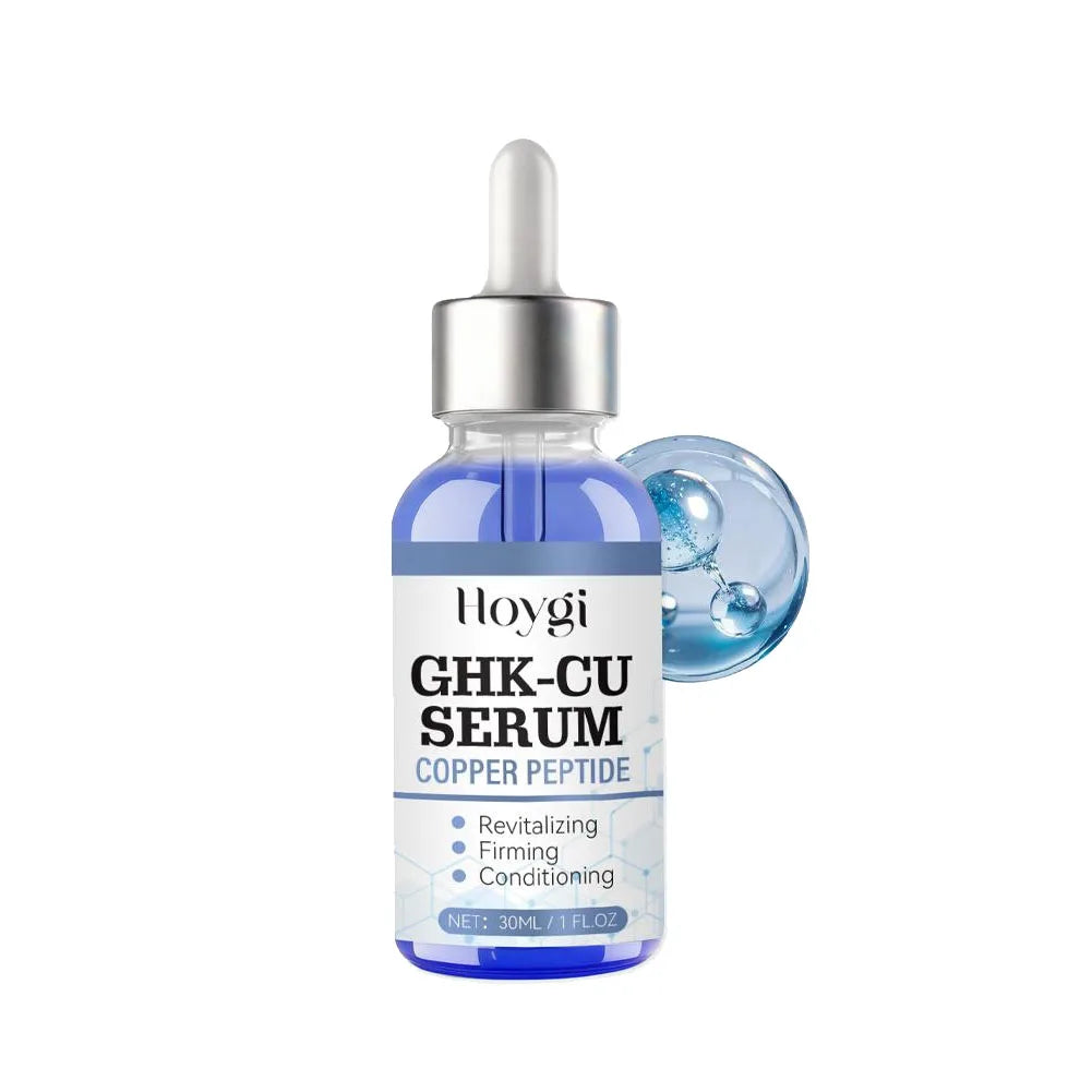 Sérum au cuivre et aux peptides GHK-Cu pour le visage, raffermissant, liftant, atténuant les ridules, resserrant les pores, réparateur de barrière cutanée, hydratant à l'acide hyaluronique