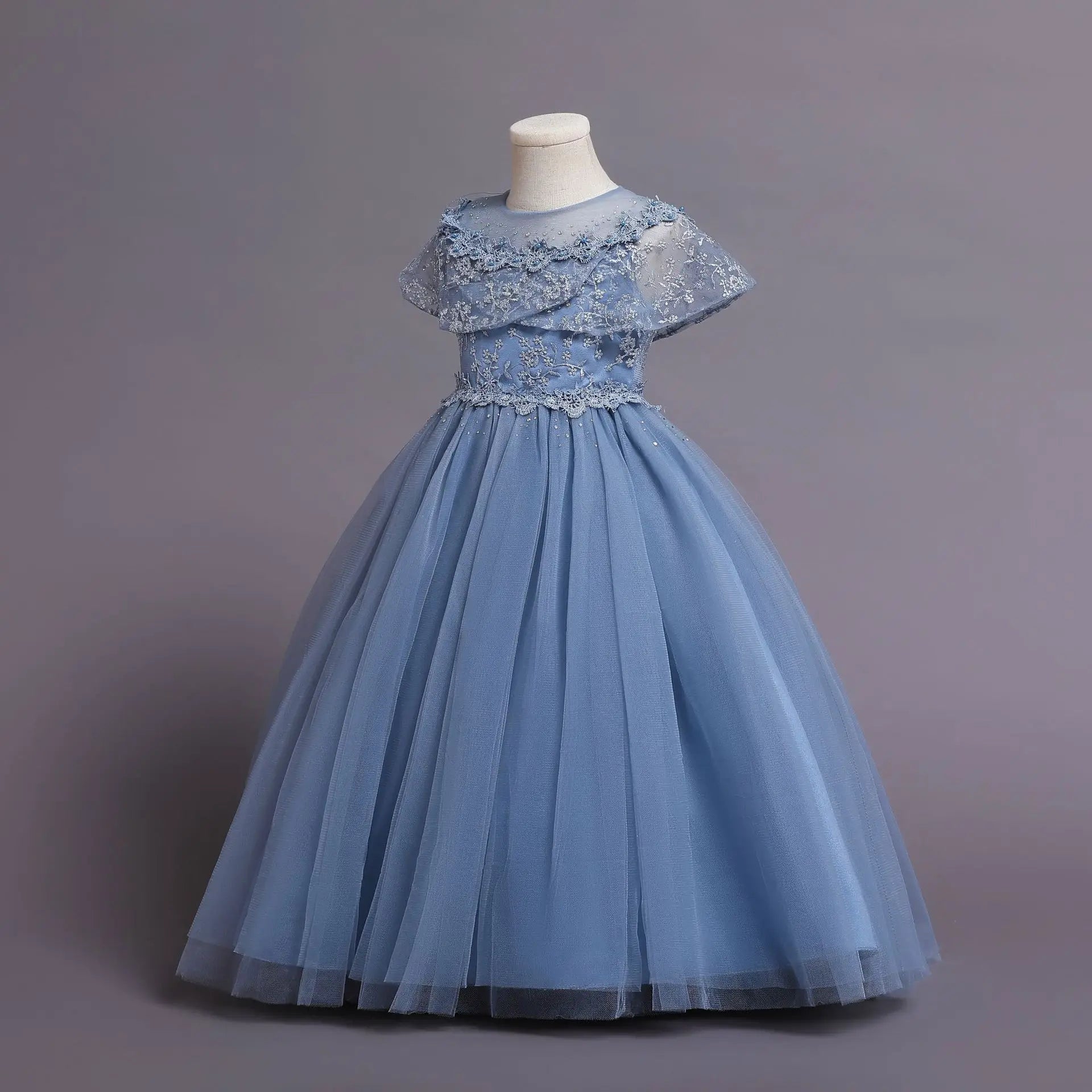 Robe de princesse bouffante pour filles, longue robe de soirée brodée, vêtements de bal de vacances pour filles, pour Eid, 2025