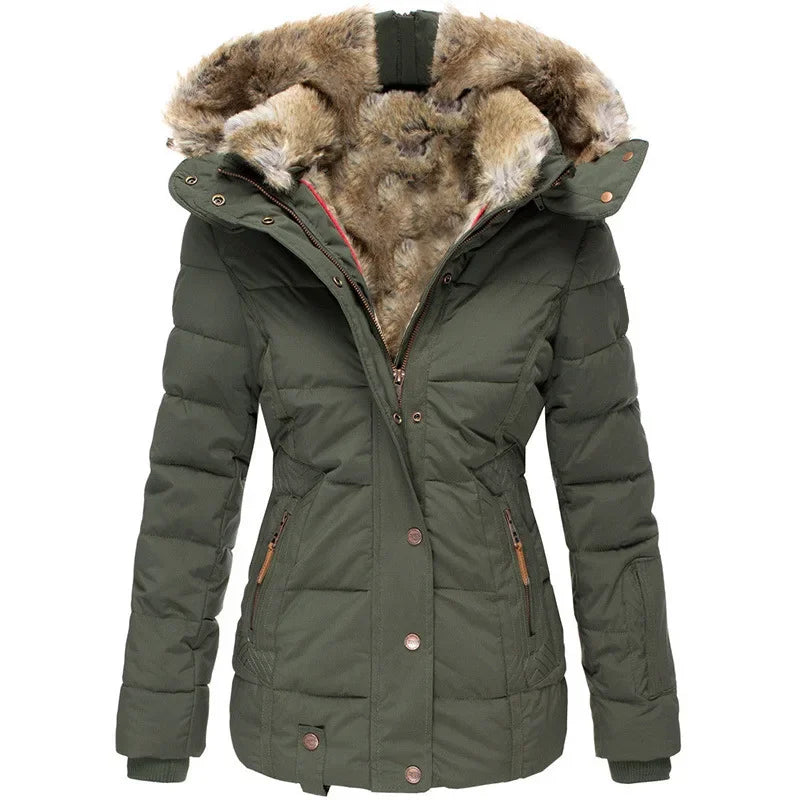 Parka rembourrée en coton pour femme, veste d'hiver longue et chaude, à capuche, épaisse, Slim Fit, vêtements d'extérieur, manteau court, 2026