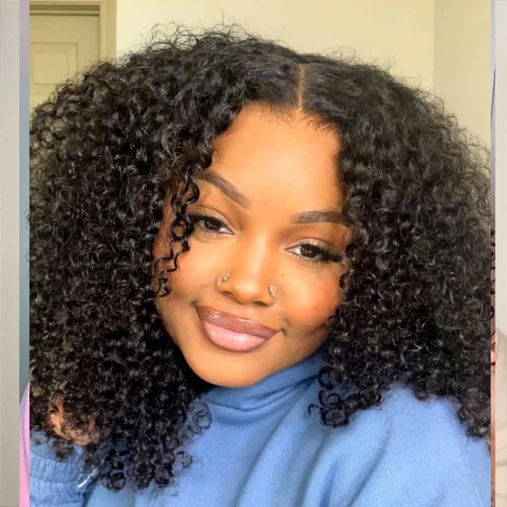 Mèches mongoliennes naturelles Remy crépues et bouclées afro, extensions de cheveux à double trame, document naturel, extrémité complète, 1/3 pièces par lot, 100g/pièce