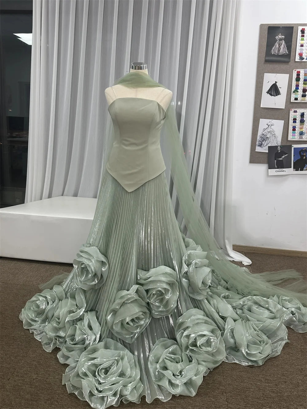 Fissuressa Dubai-Robe de mariée en satin rouge à fleurs 3D, ligne A, sans bretelles, robe éducative, personnalisée, 2025