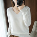 Pull femme 2025 automne hiver pulls tricotés col en v coupe ajustée chemise à bascule solide doux tricots pulls de base
