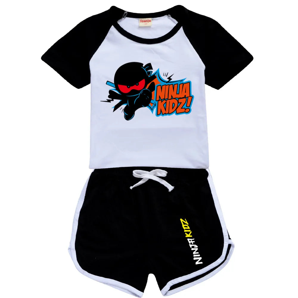 Ninja Kidz enfants vêtements coton Sport survêtements T-shirts sweat costume dessin animé motif ensemble adolescent bébé garçons filles vêtements