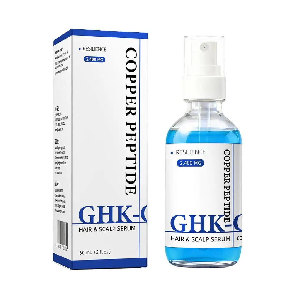 Sérum de croissance des cheveux au peptide de cuivre GHK-Cu, anti-perte de cheveux, essence pour le cuir chevelu, liquide réparateur, huile nourrissante pour hommes et femmes, 60 ml