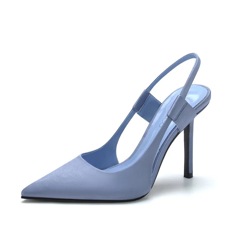 Sandales d'été de luxe 2026 roses à talons hauts pointus pour femmes, talons aiguilles élégants, nouveau style français, haute qualité