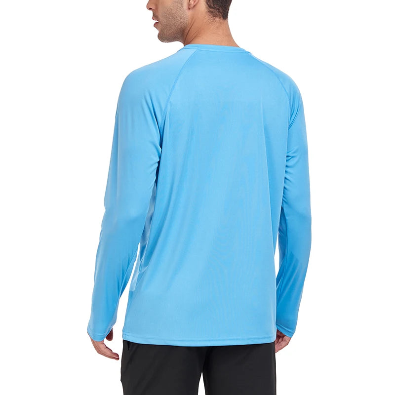 T-shirt à manches longues Nheals UPF 50+ pour homme, protection solaire UV, séchage rapide, respirant, t-shirt de protection solaire, randonnée, pêche, hauts de performance