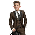 Costume bleu pour garçons, ensemble 3 pièces, design tendance, veste, pantalon, gilet, costume de mariage pour enfants, smoking formel, tenue de remise de diplôme, costume de scène