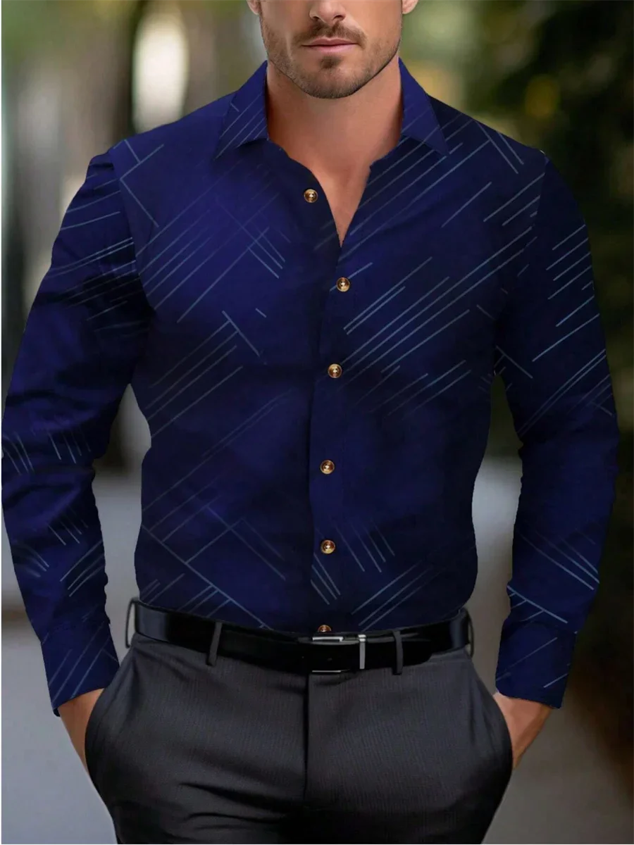 Costume chemise rose noir blanc décontracté extérieur couleur unie rayé confortable doux revers hommes hauts bureau grande taille 2024