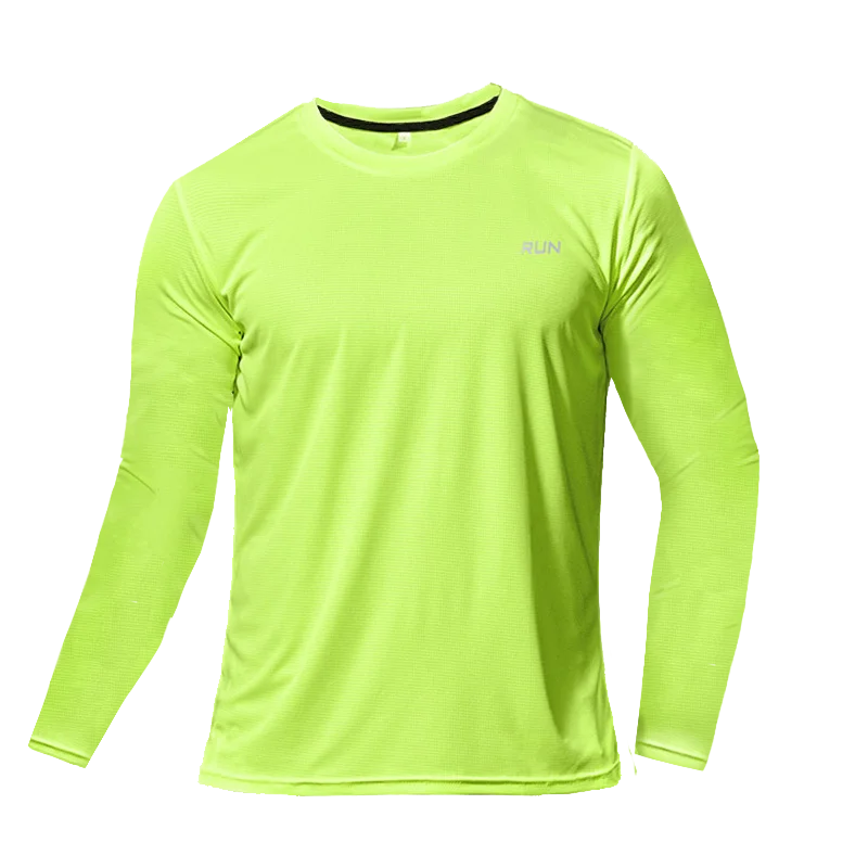 T-Shirt à manches longues en soie glacée pour hommes, Section fine, séchage rapide, respirant, Simple, vêtements de sport décontractés en plein air, équipement de Fitness, printemps