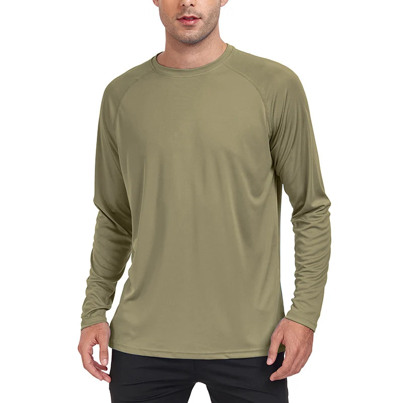 T-shirt à manches longues Nheals UPF 50+ pour homme, protection solaire UV, séchage rapide, respirant, t-shirt de protection solaire, randonnée, pêche, hauts de performance