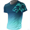 T-shirts pour hommes fitness vêtements de sport 2024 été Vintage hommes 3d imprimé séchage rapide dégradé T-shirt Animal loup à manches courtes