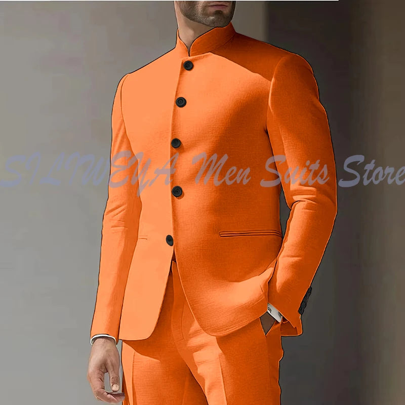 Costume Homme Blanc en Lin, Simple Boutonnage, 2 Pièces (Veste et Pantalon), pour Occasions Spéciales, Formel, Personnalisable, Vêtement Masculin Tendance Classique 2025