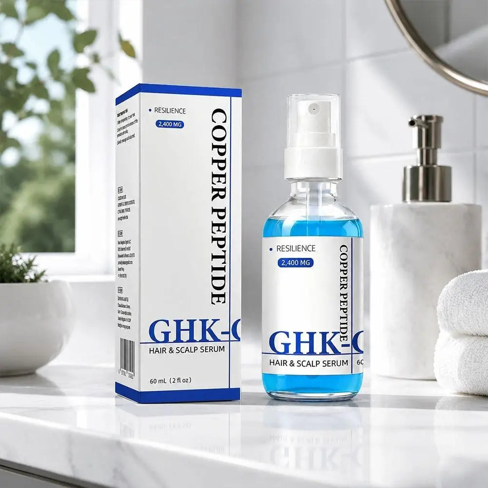 Sérum de croissance des cheveux au peptide de cuivre GHK-Cu, anti-perte de cheveux, essence pour le cuir chevelu, liquide réparateur, huile nourrissante pour hommes et femmes, 60 ml