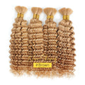2 lots de cheveux humains à tresser pour tresses bohèmes, 14 pouces 100g 10A Cheveux humains brésiliens vierges en vrac à ondulations profondes pour tressage