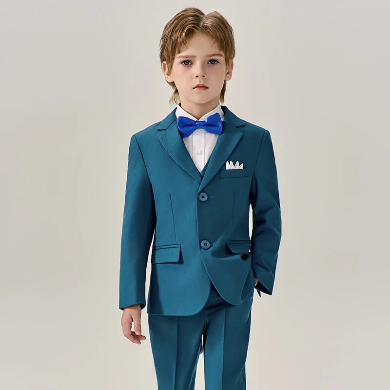 Jakcet-Robe de Soirée Verte avec Nministériels d Papillon pour Enfant, Costume de Cérémonie d'Anniversaire, Photographie de Mariage, 4 Pièces/Ensemble