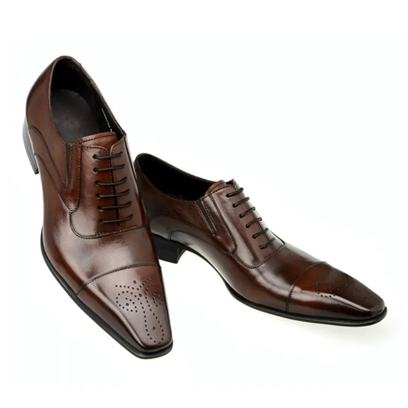 2022 nouveaux hommes robe chaussures faites à la main en cuir PU mâle Oxford italien classique Vintage à lacets hommes richelieu chaussures Oxford taille 38-48