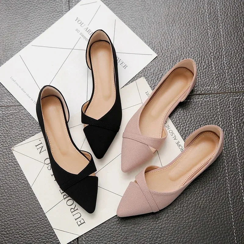 Chaussures pour femmes mode pointe pointue chaussures décontractées concepteur évider chaussures plates pour femme confort semelle souple chaussures de travail Zapatos Mujer