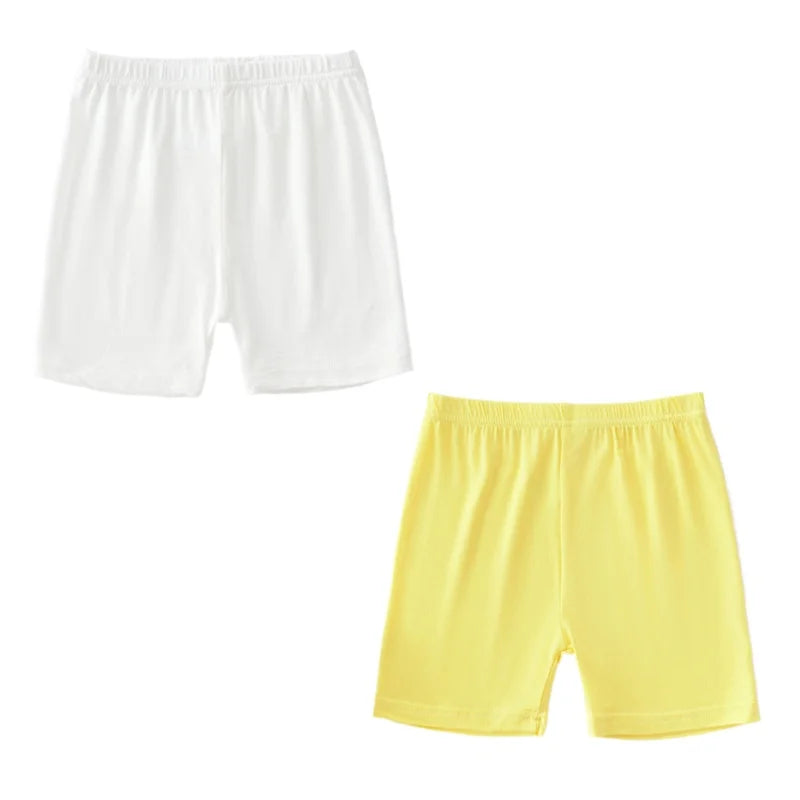 Leggings d'été pour enfants, 2 pièces, shorts de sécurité en coton pour filles, shorts de plage de couleur unie, adaptés aux enfants âgés de 2 à 12 ans
