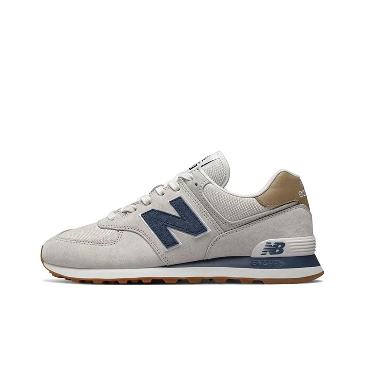 New Balance NB 574 Chaussures de course décontractées à tige basse avec amorti en tissu, résistantes à l'abrasion, unisexes, grises