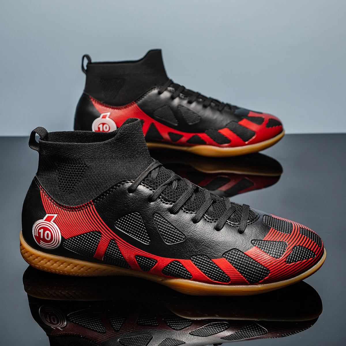 Chaussures de Football à fond plat pour hommes, chaussures de sport IC d'intérieur, montantes pour adultes, résistantes à l'usure, chaussures d'entraînement antidérapantes pour adolescents