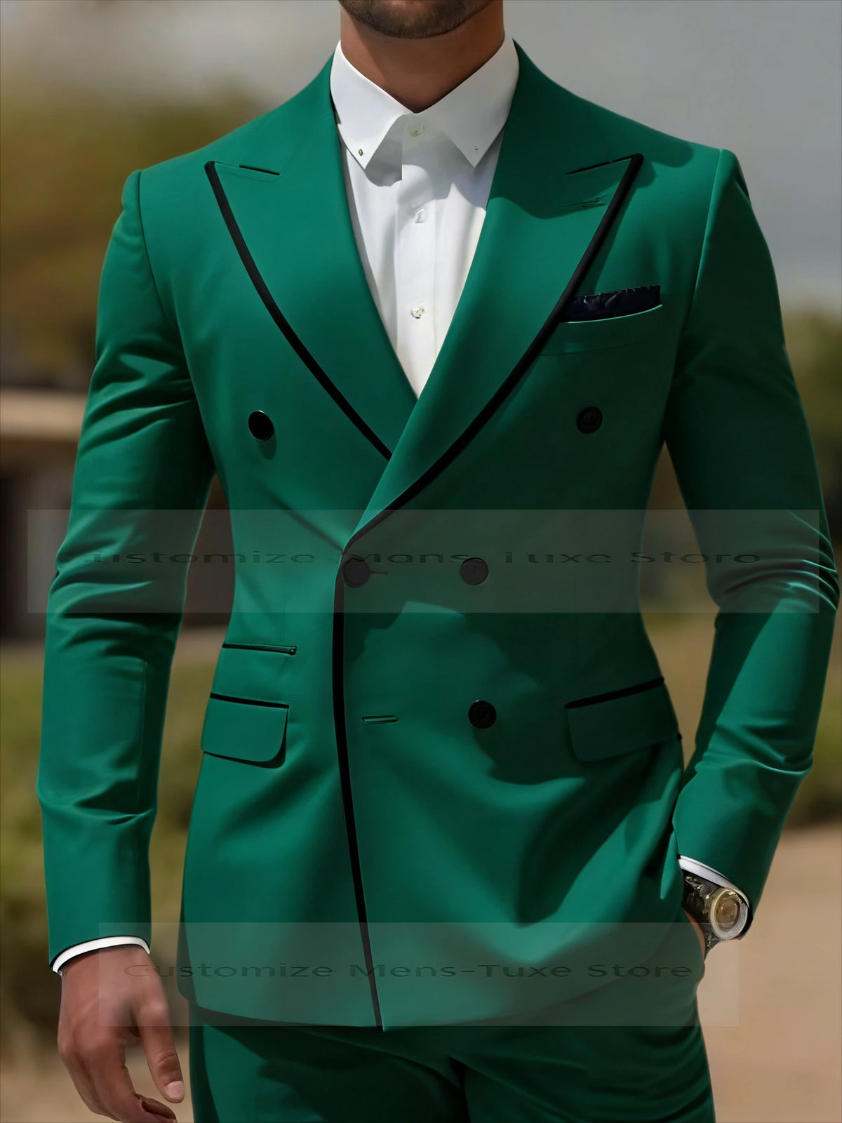 Col noir Orange homme d'affaires hommes costume marié Groomsman fête de mariage bal formel Tuxedos 2 pièces ensemble Blazer pantalon