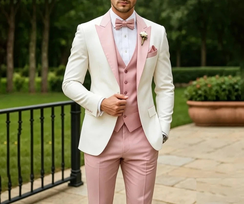Ensemble de 3 pièces de costume de mariage vert sauge pour le marié – Blazer, gilet et pantalon élégants coupe ajustée pour bal de promo et cérémonie