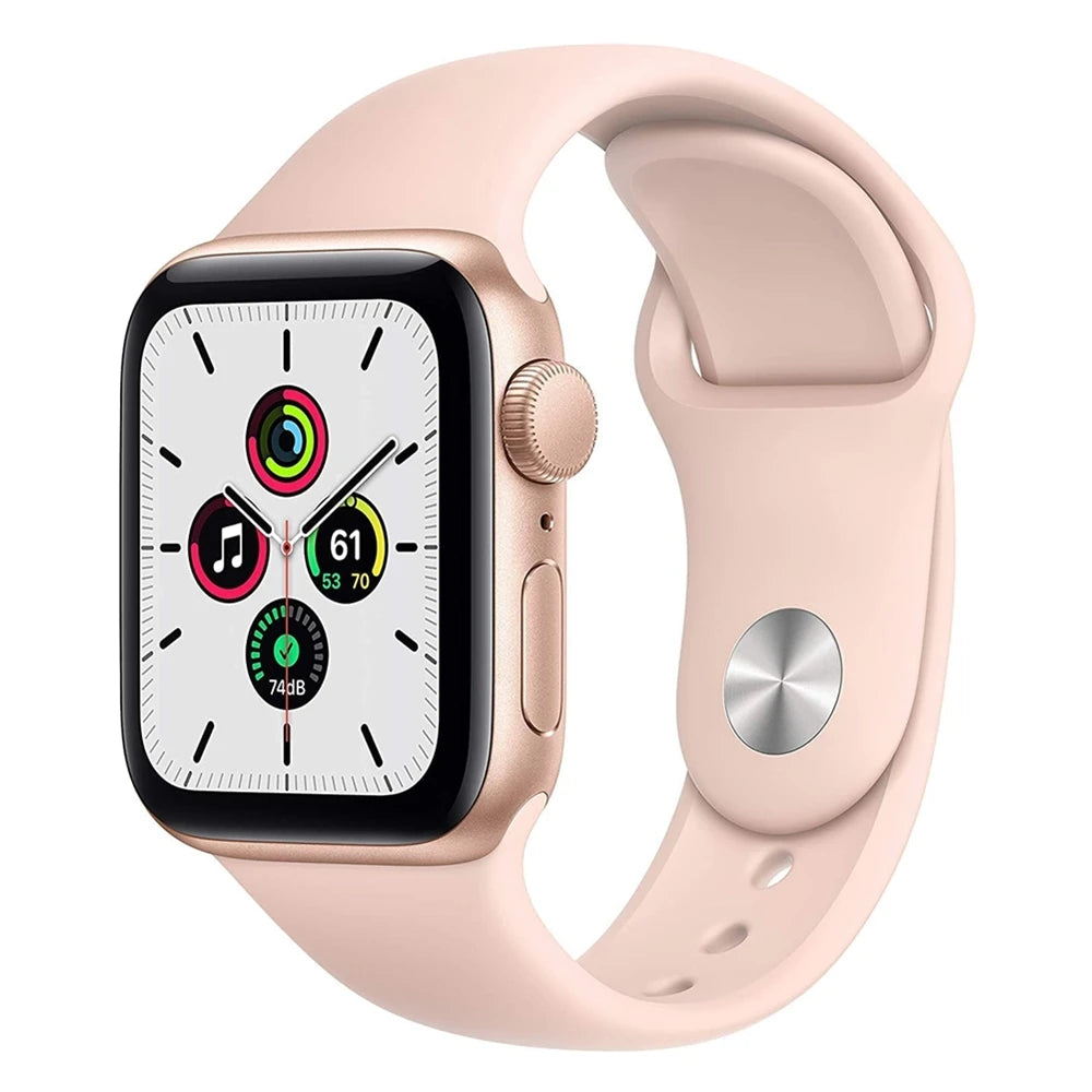 Apple Watch SE Boîtier en aluminium avec bracelet sport, montre intelligente iOS, 40mm, 44mm, renouvelé